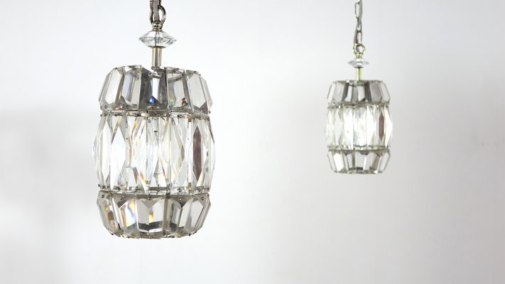 Vintage Crystal Gl Pendant Lamps By Bakalowits Söhne Set Of 2 Vintage Crystal Gl Pendant Lamps By Bakalowits Söhne