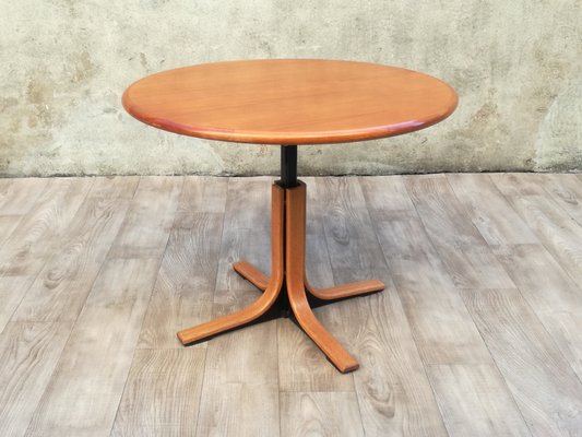 Round Wood Metal Dining Table 1960s, Wood And Metal Round Dining Table