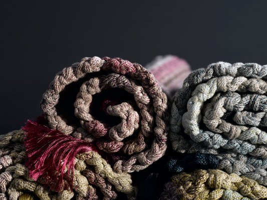 Cotton Polyester Handmade Crochet Rug, Hand Crochet Rug