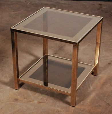 Vintage 23 Carat Gold Square 2 Tier Cocktail Table for sale at Pamono