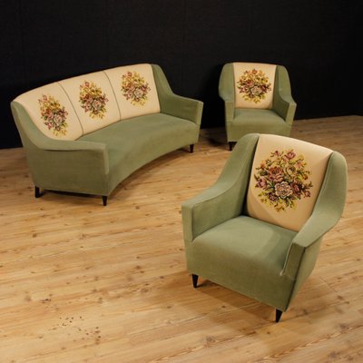 Italian Living Room Set With Sofa And 2 Chairs By Ico Parisi 1950s Italian Living Room Set With Sofa And 2 Chairs By Ico Parisi 1950s 1