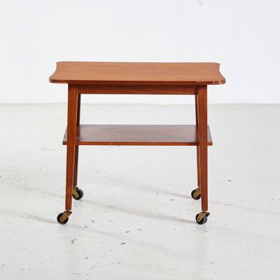 Danish Teak Serving Trolley With Curved Top 1960s For At Pamono Danish Teak Serving Trolley With Curved