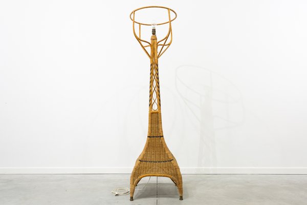 Vintage Braided Wicker And Bamboo Floor Lamp For At Pamono Vintage Braided Wicker And Bamboo Floor Lamp 1