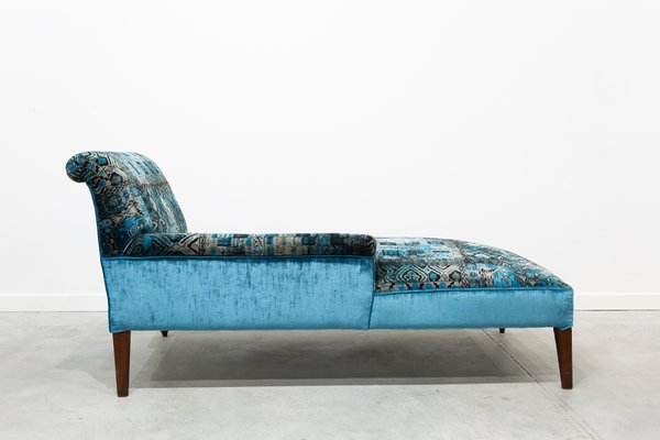 Bleu Chaise Velours Antique En Longue T1J5cK3ulF