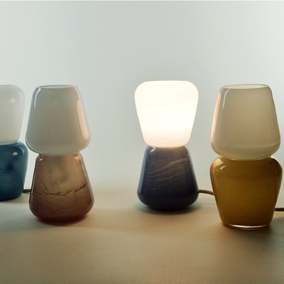 Duo Table Lamp In Turquoise Moire Collection Hand Blown Glass By Atelier George For Sale At Pamono