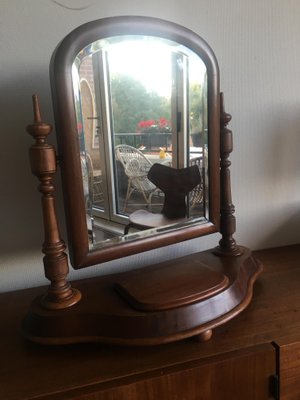 Antique Biedermeier Vanity Mirror For, Vintage Wood Vanity With Mirror