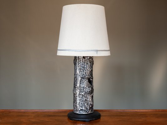 Mid Century Brutalist Black Silver Metal Table Lamp For At Pamono Mid Century Brutalist Black Silver Metal Table Lamp 1