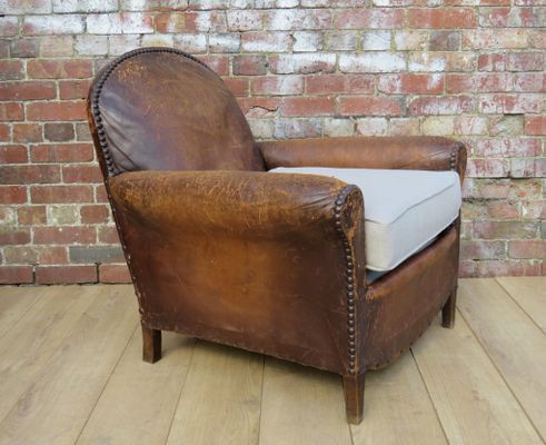 Antique French Studded Leather Club Chair For Sale At Pamono Antique French Studded Leather Club Chair 1 - Antique French Studded Leather Club Chair For Sale At Pamono