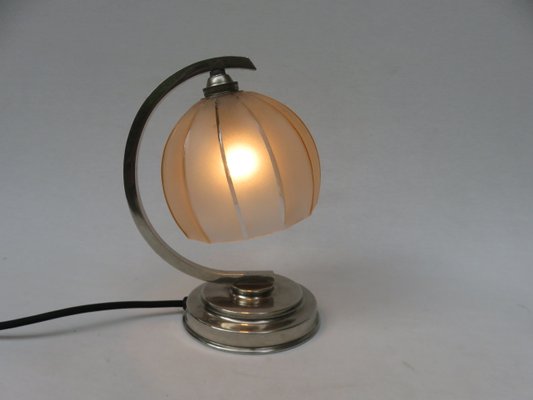 Vintage French Art Deco Bedside Table, Antique French Table Lamps