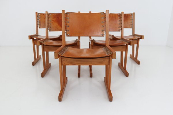 Safari Chairs In Thick Cognac Saddle, Cognac Dining Chairs Canada