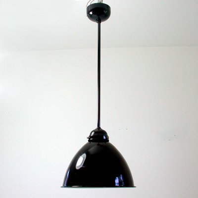 Vintage German Industrial Enamel Ceiling Light 1950s