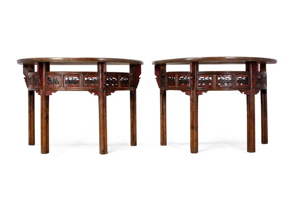 Antique Chinese Half Moon Console Tables Set Of 2 For Sale At Pamono