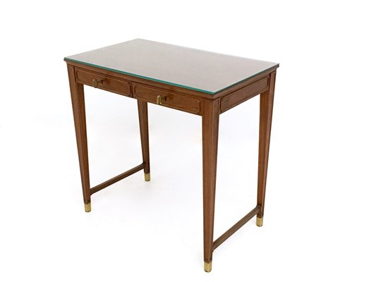 Mahogany Crystal Glass Desk 1950s For Sale At Pamono
