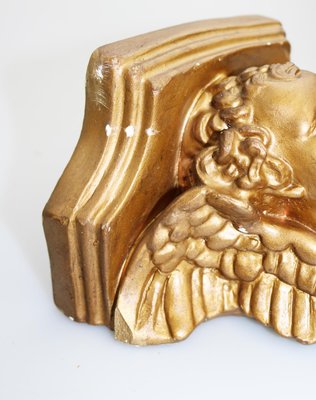 Vintage Gilded Plaster Corbel Shelf Brackets 1960 Set Of 2 For