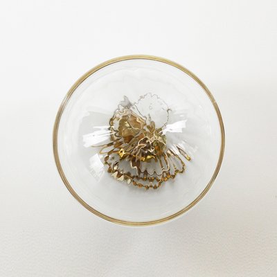 Boîte à Bijoux Gris Clair, Moire Collection, en Verre Soufflé par Atelier George