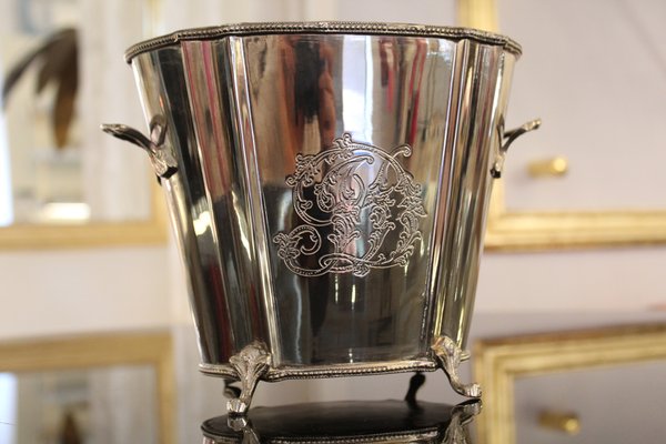 silver plated ice bucket antique