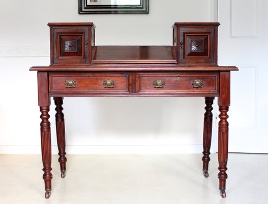 Antique Victorian Desk In Mahogany Leather For Sale At Pamono