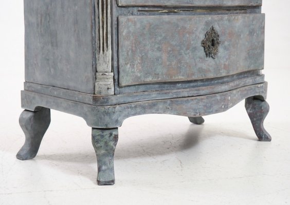Antique Rococo Style Chest Of Drawers With A Faux Marble Top For