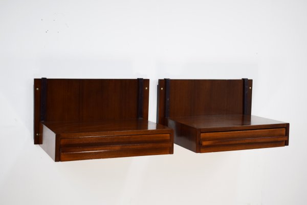 Mid Century Wall Hanging Shelves With Drawers 1960s Set Of 2 For