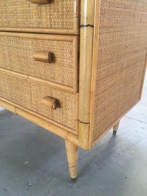 Mid Century Italian Modern Bamboo Chest Of Drawers 1970s For Sale