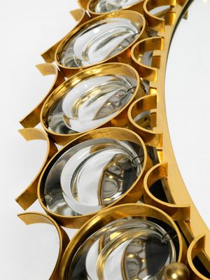 Large Oval Backlit Wall Mirror With Heavy Brass Frame Crystal Large Oval Backlit Wall Mirror With