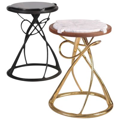 Hourgl Br Side Tables By Misaya Set Of 2 Hourgl Br Side Tables By Misaya Set Of 2