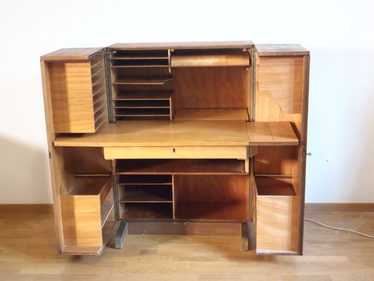 Vintage Hidden Desk Folding Cabinet For Sale At Pamono