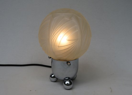 art deco chrome table lamp