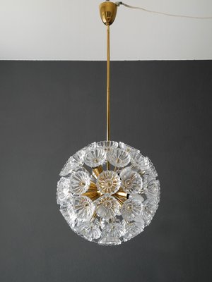 Brass And Glass Flower Pendant Lamp 1960s For At Pamono Brass And Glass Flower Pendant Lamp 1960s 2