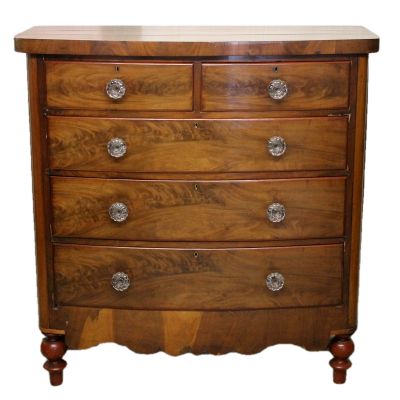 Antique Mahogany Bow Front Bedroom Chest Of Drawers For At Pamono Antique Mahogany Bow Front Bedroom Chest Of Drawers 1