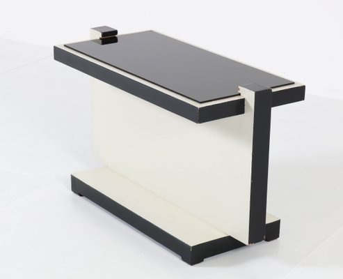 French Art Deco Black And White Lacquered Coffee Table 1930s French Art Deco Black And White Lacquered Coffee Table 1930s