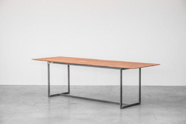 Dining Table With Oak Top And Cold Drawn Steel Frame By Atelier Dining Table With Oak Top And Cold Drawn Steel Frame By Atelier Serruys 1