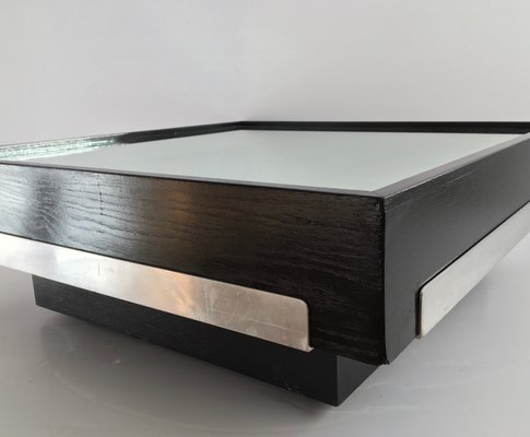 Mid Century Italian Mirrored Black Ash Coffee Table 1970s Mid Century Italian Mirrored Black Ash Coffee Table 1970s