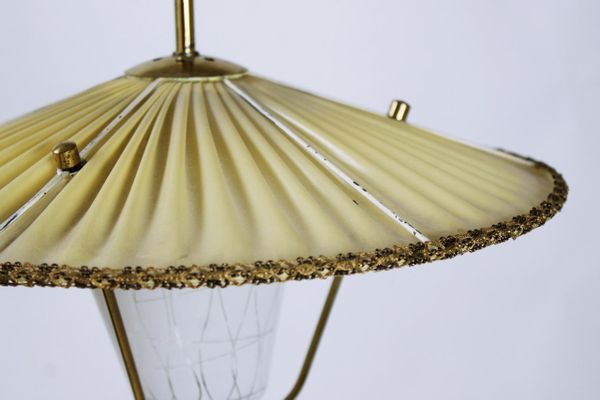 Mid Century Brass And Opaline Glass Lantern Pendant Light 1950s For Mid Century Brass And Opaline Glass Lantern Pendant Light 1950s 3