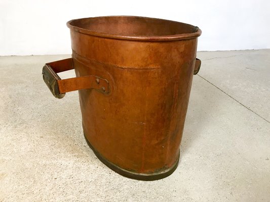 Large Antique Copper Fireplace Log Holders 1850s Set Of 3 For