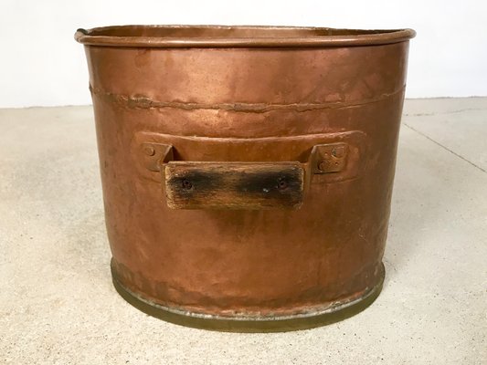 Large Antique Copper Fireplace Log Holders 1850s Set Of 3 For