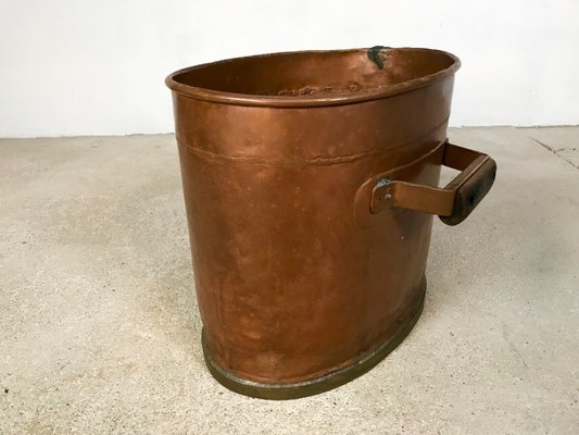 Large Antique Copper Fireplace Log Holders 1850s Set Of 3 For