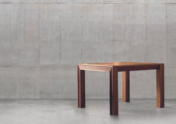Extendable Square Table In Oiled Walnut With Inlaid Veneer Top From Extendable Square Table In Oiled Walnut With Inlaid Veneer Top From Dale Italia
