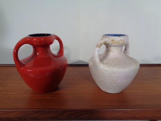 Ceramic Double Handled Fat Lava Vases from Marei, 1970s, Set of 2