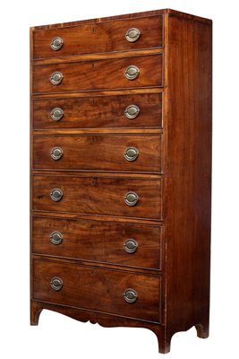 Antique Georgian Mahogany Tall Chest Of Drawers For Sale At Pamono