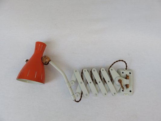 lampe ciseaux orange et beige de helo leuchten 1960s en vente sur pamono