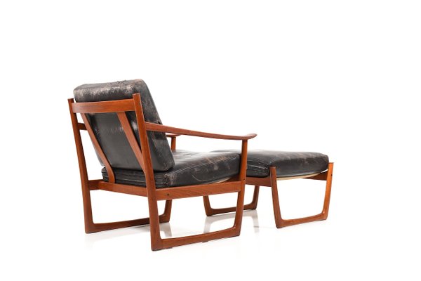 Vintage Danish Lounge Chair and Ottoman by Peter Hvidt & Orla Mølgaard Nielsen for France & Søn Vintage Danish Lounge Chair and Ottoman by Peter Hvidt & Orla Mølgaard Nielsen for France & Søn