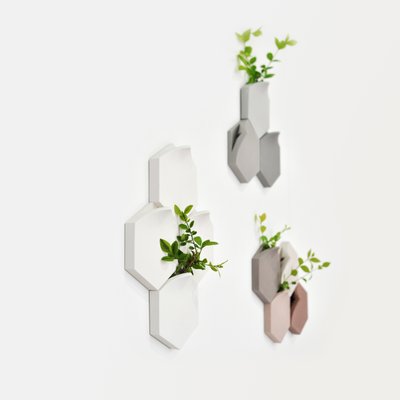 Teumsae Wandvasen in reinem Weiß von Extra&ordinary Design, 4er Set