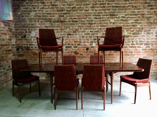 Mid Century Rosewood Dining Table 8 Chairs By Robert Heritage For Archie Shine