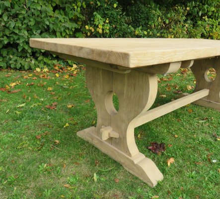 French Oak Extending Refectory Dining Table 1940s For At Pamono French Oak Extending Refectory Dining Table 1940s 3