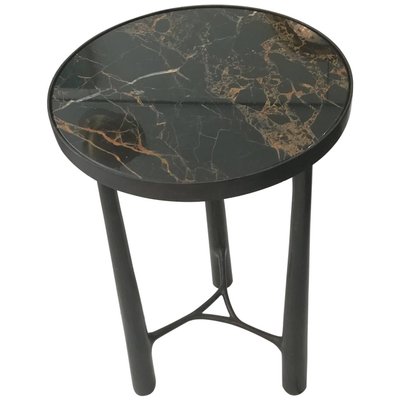 Table D Appoint En Bronze En Marbre Noir France En Vente Sur Pamono