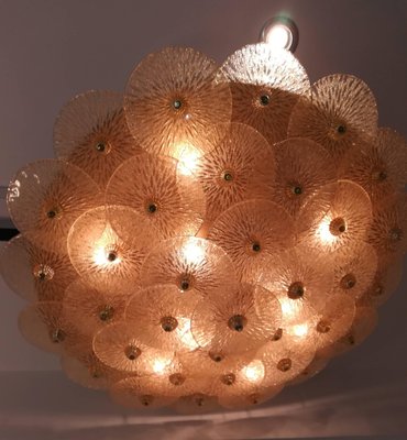 Large Vintage Golden Crystal Ceiling Light For Sale At Pamono