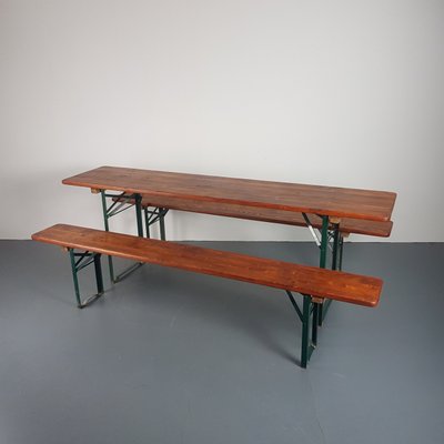 Vintage German Foldable Beer Table Benches For Sale At Pamono