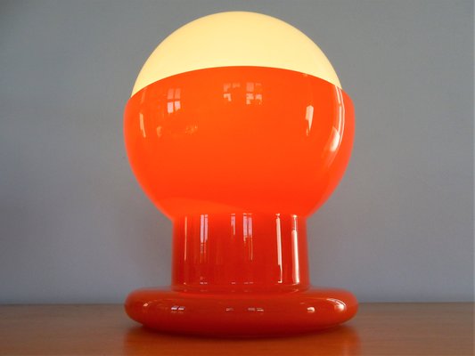 Vintage Orange And White Glass Table Lamp - Retro Table Lamp Orange Vintage Orange And White Glass Table Lamp - Retro Table Lamp Orange