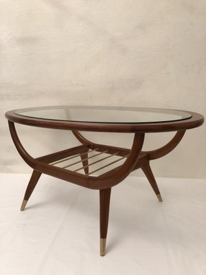 Oval Teak Coffee Table For At Pamono Oval Teak Coffee Table 1